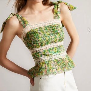 Ted Baker lace insert peplum top